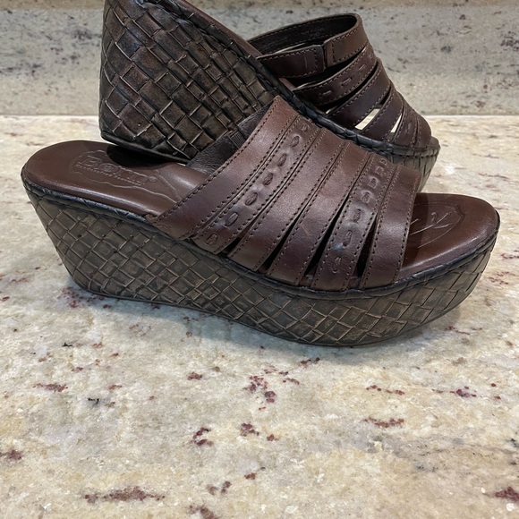 Born Ledisi Expresso Slide Leather Platform Sandal Size 8 - Picture 4 of 5